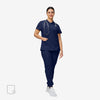 Agile Collared Navy Scrub Set