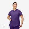 Agile Collared Plum Wine Scrub Top Front