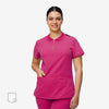 Agile Collared Virtual Pink Scrub Top Front