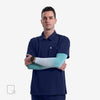 Capable Collared Navy Scrub Top Front