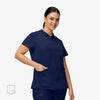 Agile Collared Navy Scrub Top Front