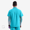 Capable Collared Teal Scrub Top Back