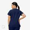 Agile Collared Navy Scrub Top Back