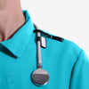 Capable Collared Teal Scrub Top Shoulder