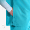 Capable Collared Teal Scrub Top Pocket