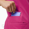 Agile Collared Virtual Pink Scrub Top Pockets