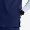 Capable Collared Navy Scrub Top Pockets