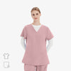 Phillip V-neck Bisque Scrub Top Front