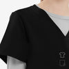 Phillip V-neck Black Scrub Top Collar