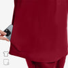 Avant Mandarin Collar Burgundy Scrub Top Pockets