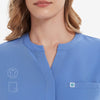 Cerise Snap-Front Scrub Top