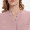 Cerise Snap-Front Scrub Top