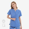 Cerise Snap-Front Scrub Top