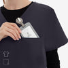 Phillip V-neck Dark Grey Scrub Top Chest Pocket