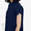 Avant Mandarin Collar Navy Scrub Top Side