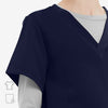 Phillip V-neck Navy Scrub Top Collar