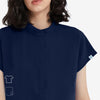 Avant Mandarin Collar Navy Scrub Top Collar