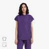 Avant Mandarin Collar Plum Wine Scrub Top Front