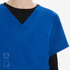 Phillip V-neck Royal Blue Scrub Top Chest Pocket