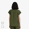 Avant Mandarin Collar Tea Leaf Scrub Top Back