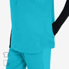 Avant Mandarin Collar Teal Scrub Top Pockets