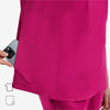 Avant Mandarin Collar Virtual Pink Scrub Top Pockets