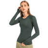 Army Green Fashion Long Sleeve Underscrub Front