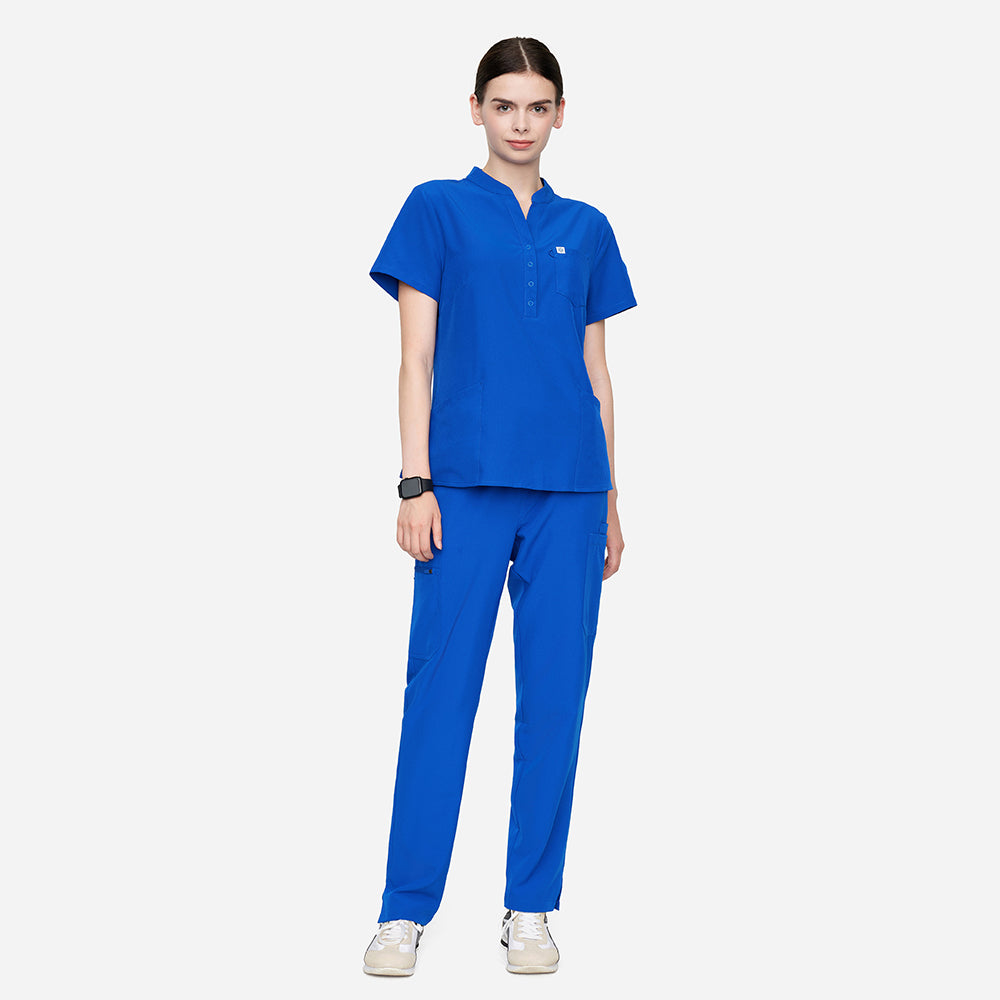 Uniforms World Horizon Set | Multifunctional Scrubs Royal Blue / Straight (default) / XS